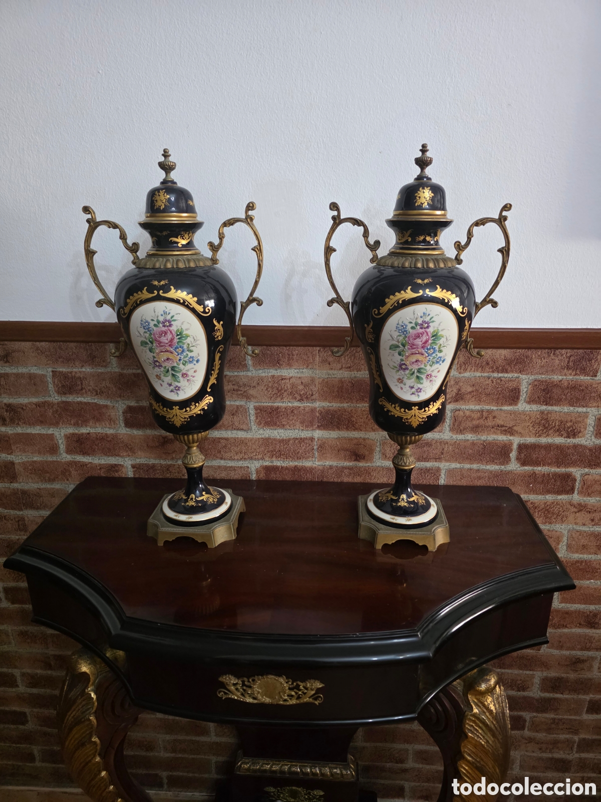 Antig&uuml;edades: Jarrones de porcelana y bronce 50cm Sevres??