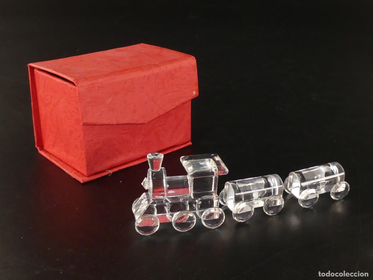 Antiques: FIGURA TREN DE CRISTAL