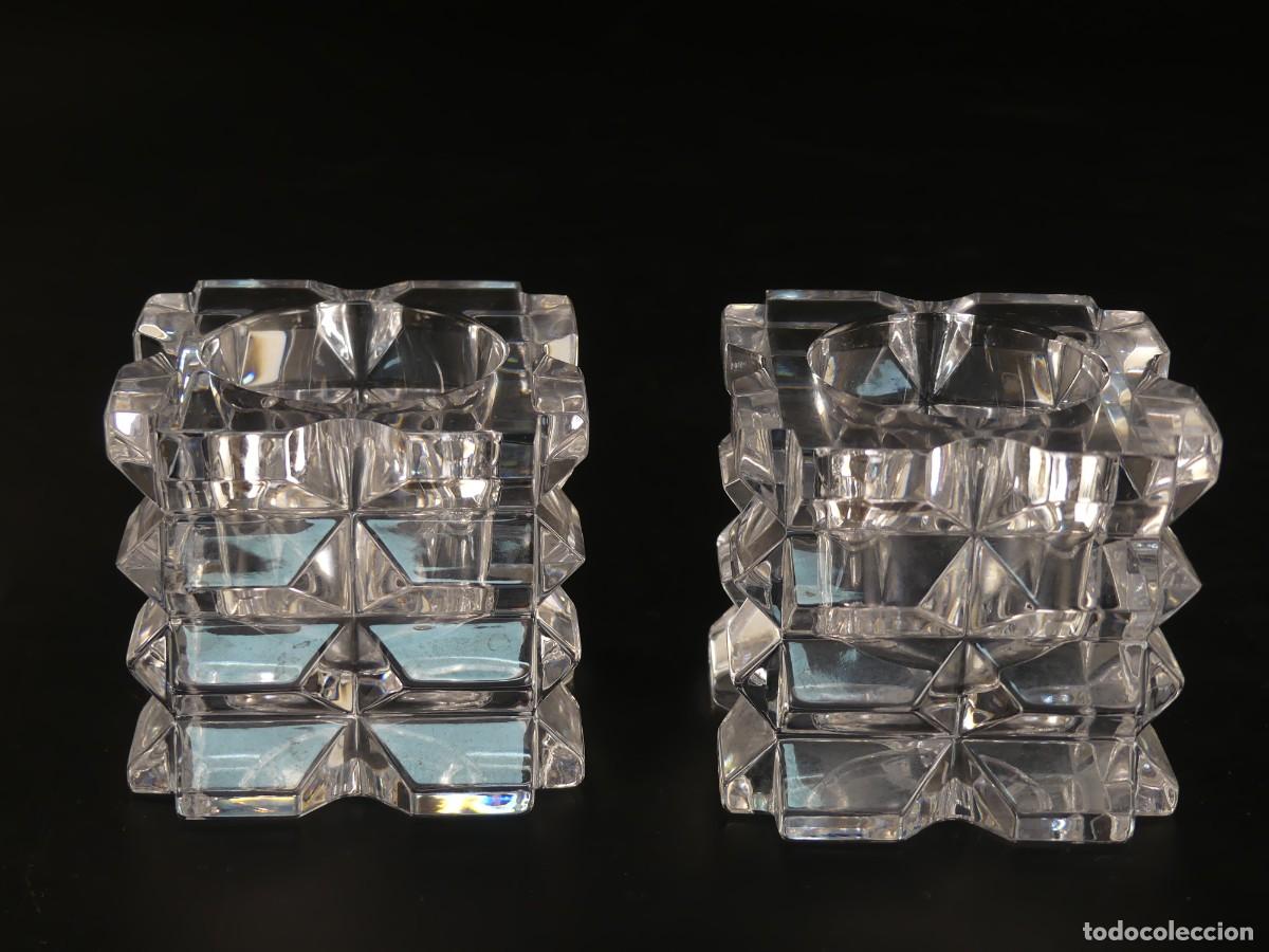 Antig&uuml;edades: portavelas de cristal bonito dise&ntilde;o
