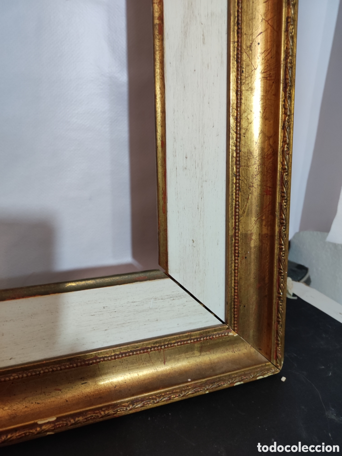 Antig&uuml;edades: Marco dorado con blanco - Foto 2