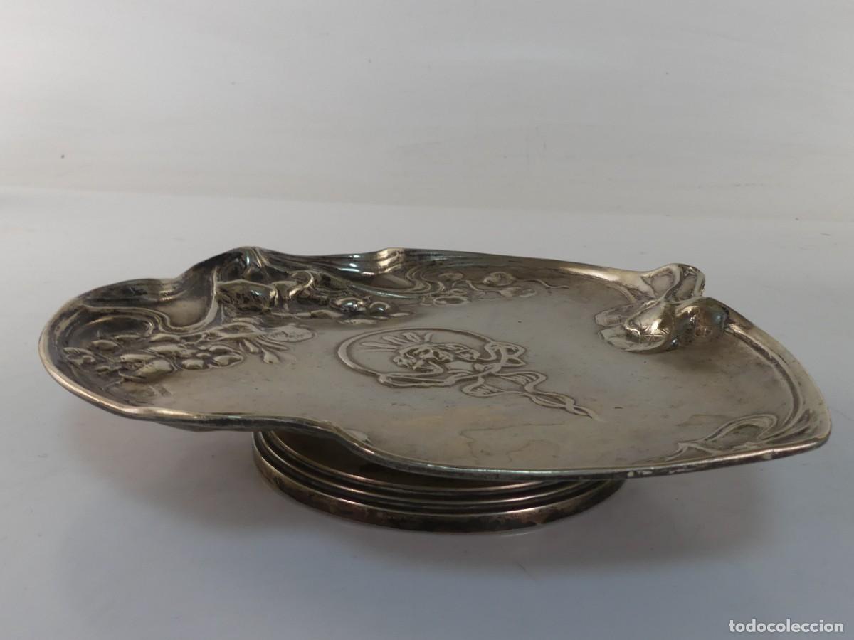 Antiques: CENTRO DE MESA. ALPACA PLATEADA. ESTILO ART NOUVEAU. MENESES.