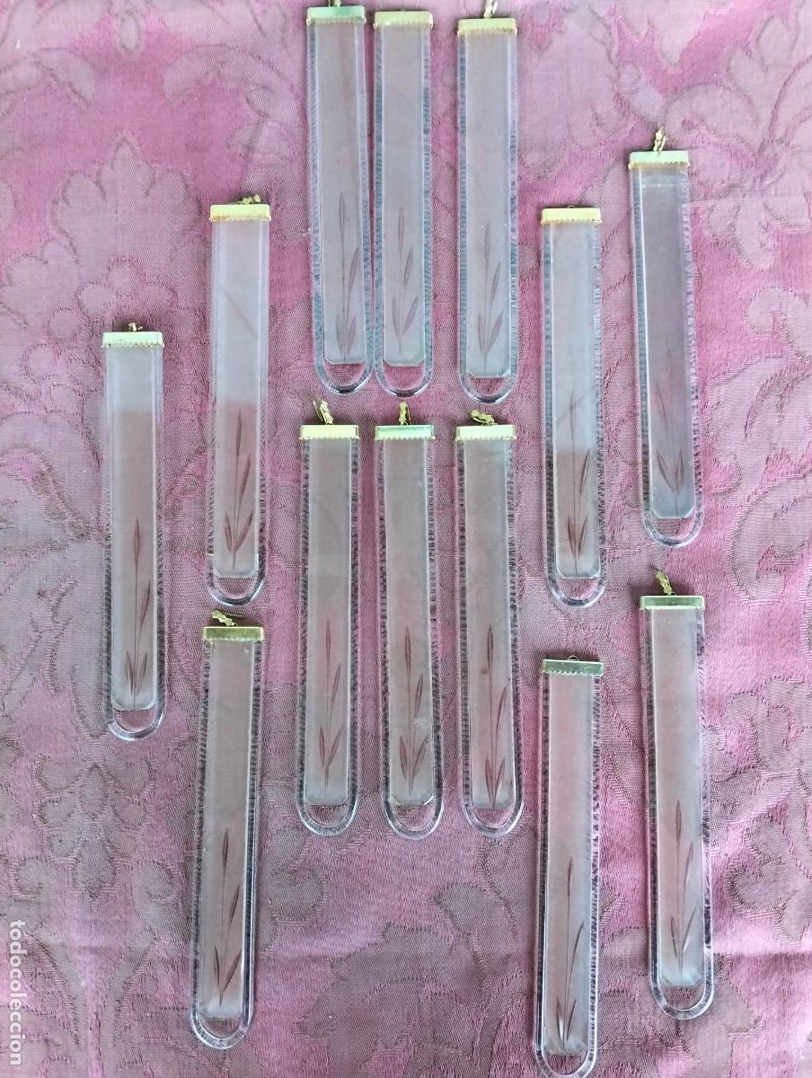 Antiques: L&aacute;grimas de cristal lote 13 para l&aacute;mpara antigua vintage recambio repuesto varilla hoja 14cm