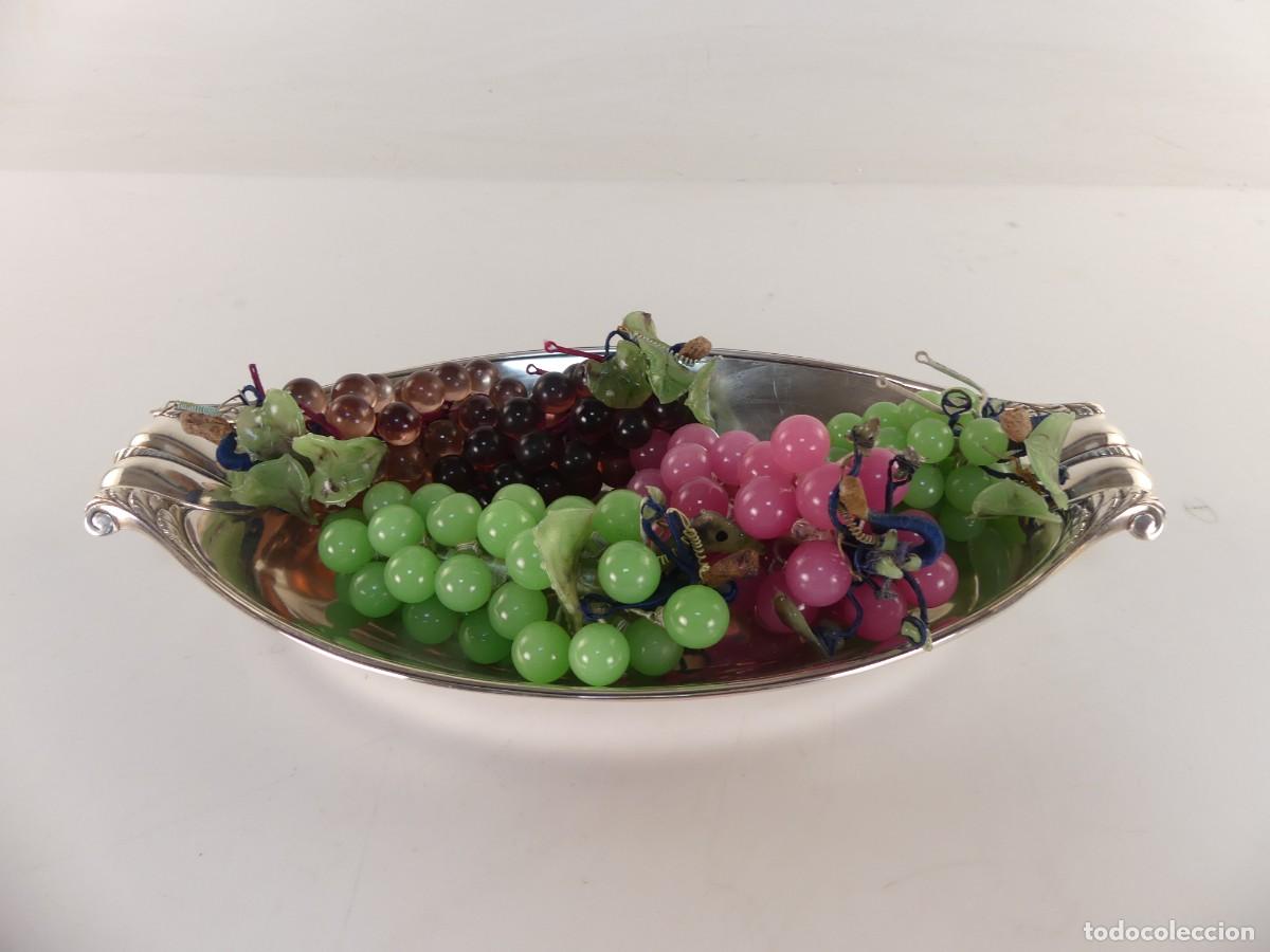 Antiques: DECORACI&Oacute;N SOBREMESA RAMOS DE UVAS DE PIEDRAS NATURALES CON CENTRO DE MESA DE METAL