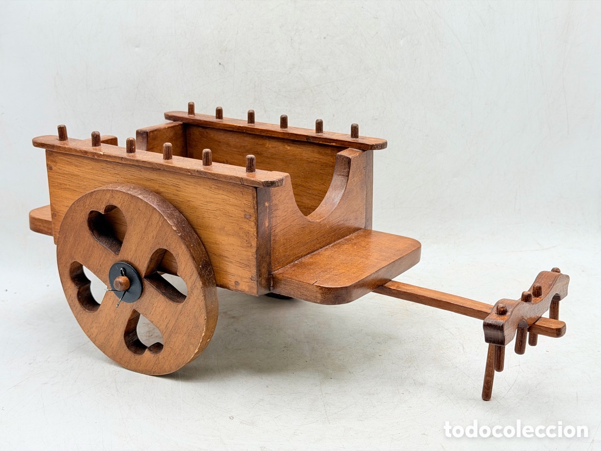 Antiguidades: Antiguo Botellero de Carro de Madera