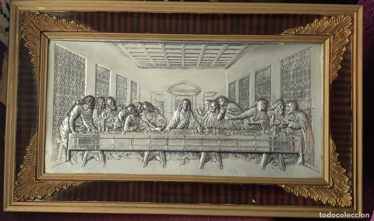 Antig&uuml;edades: Cuadro religioso en relieve de la &Uacute;ltima Cena de Jes&uacute;s