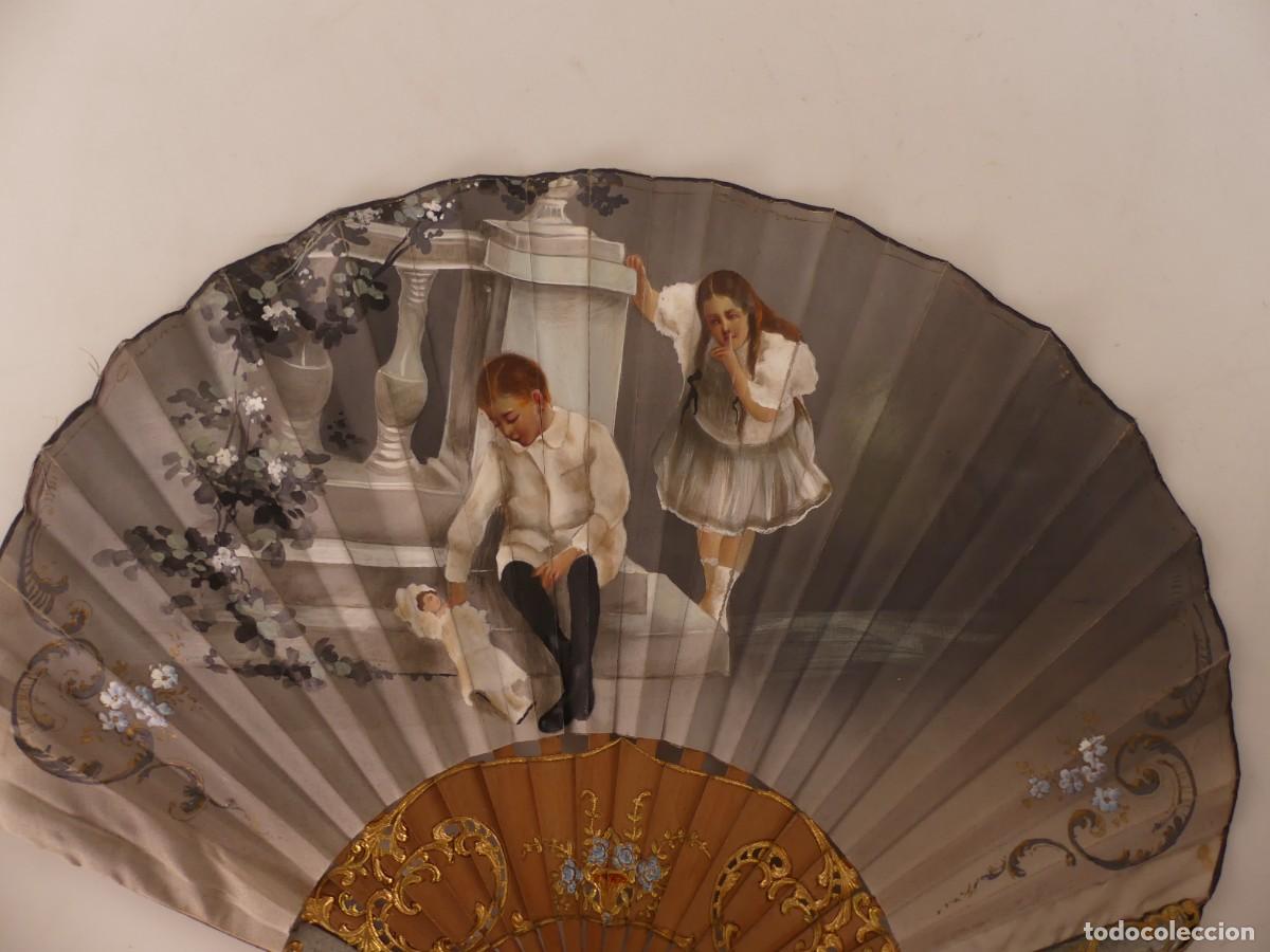 Antiques: PRECIOSO ABANICO DECORADO A MANO OBJETO DE COLECCI&Oacute;N