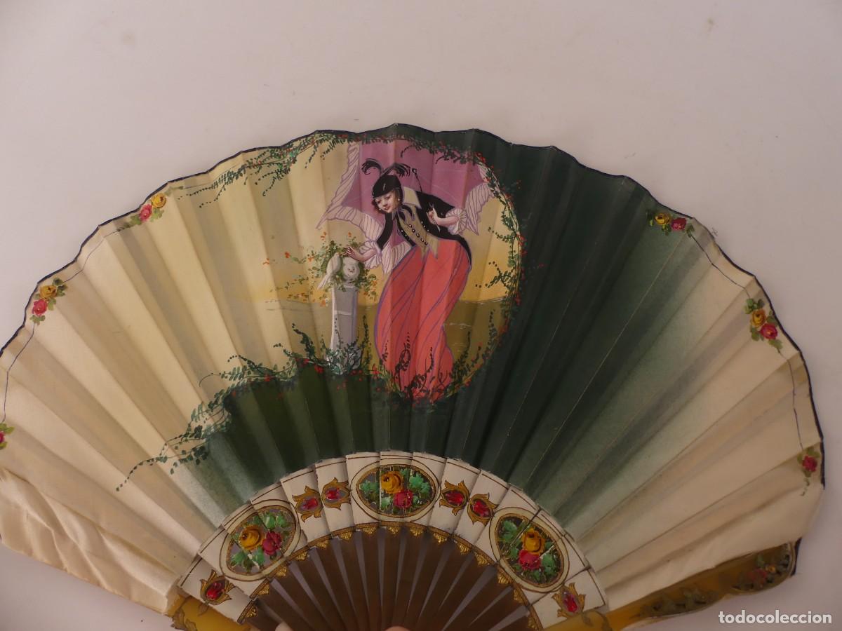 Antiques: PRECIOSO ABANICO DECORADO A MANO OBJETO DE COLECCI&Oacute;N