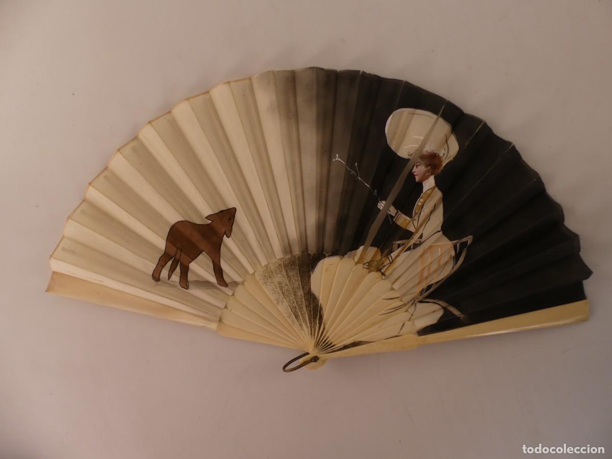 Antiques: PRECIOSO ABANICO DECORADO A MANO OBJETO DE COLECCI&Oacute;N