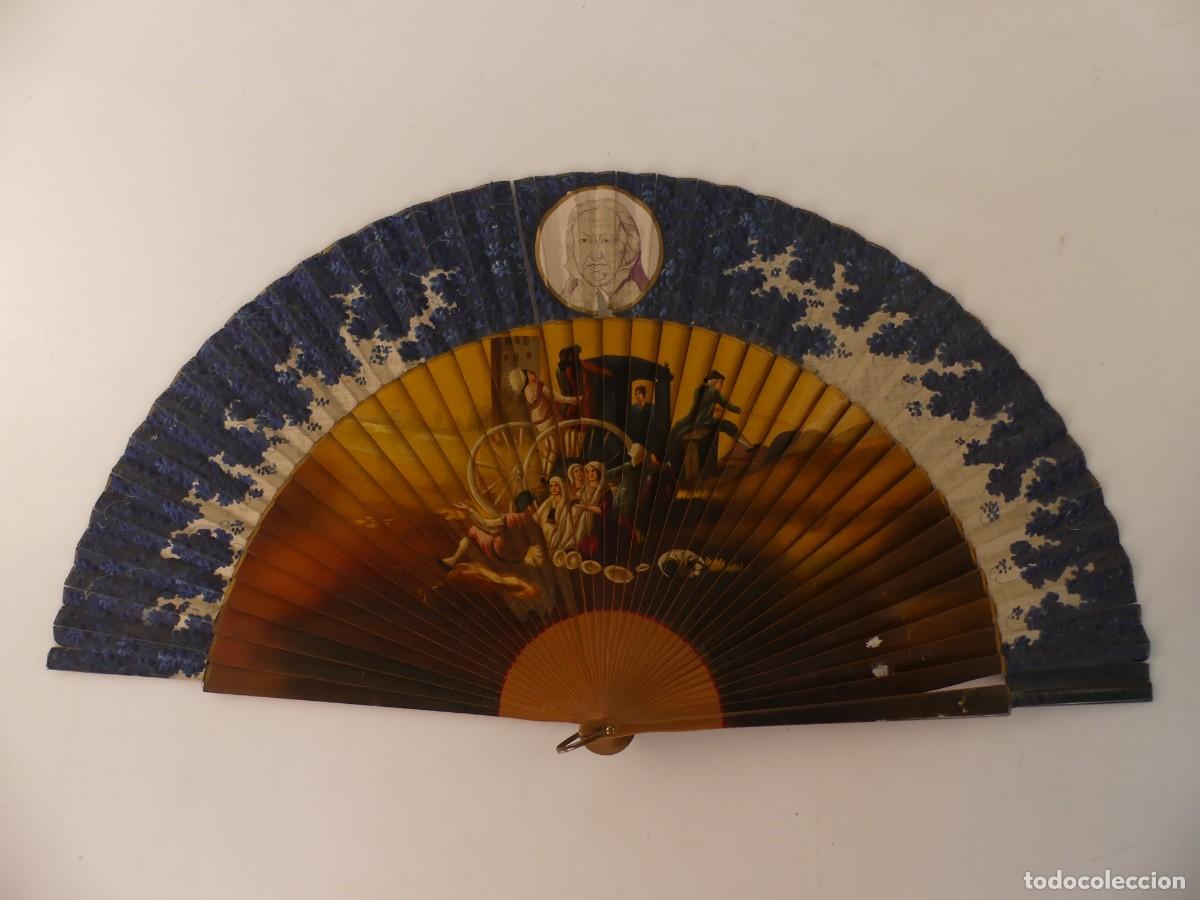 Antiques: PRECIOSO ABANICO DECORADO A MANO OBJETO DE COLECCI&Oacute;N