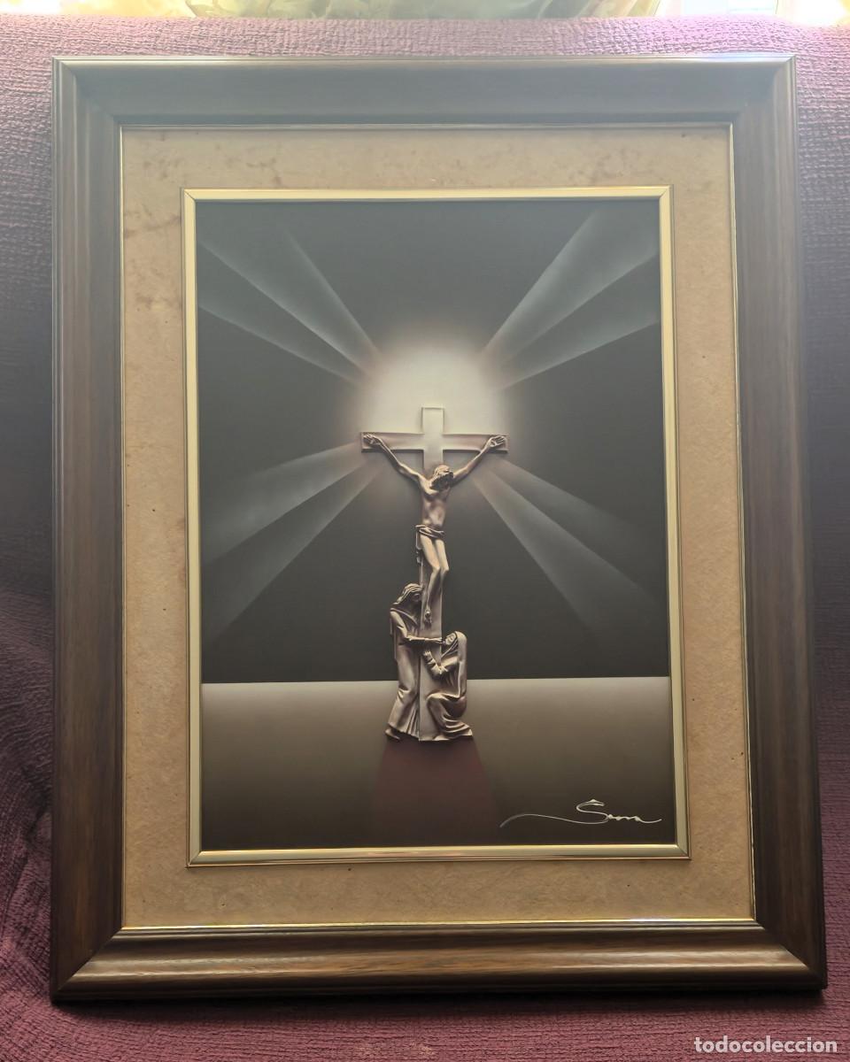 Antig&uuml;edades: Cuadro de Cristo crucificado en relieve - Foto 1