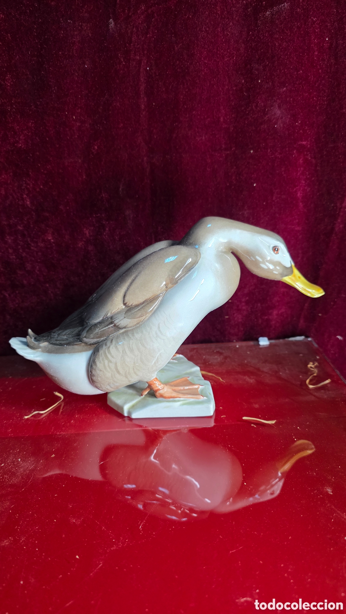 Antig&uuml;edades: Figura pato porcelana algora