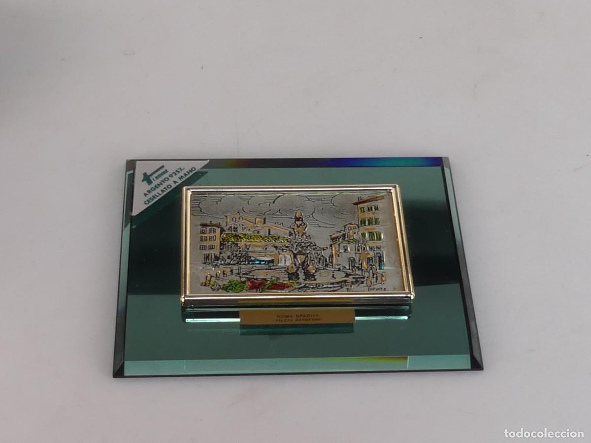 Antiquit&eacute;s: cuadro peque&ntilde;o con lamina de plata 925 HECHO A MANO