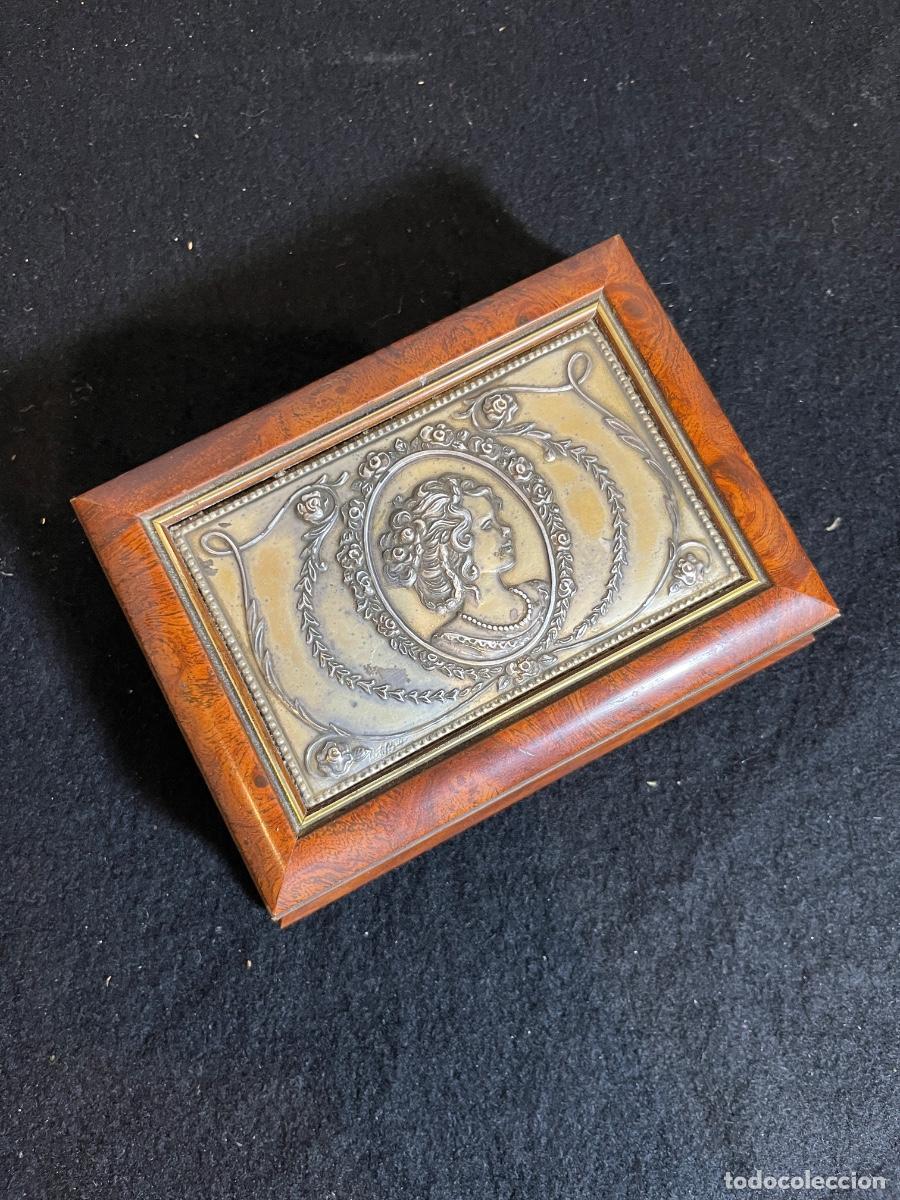 Antiquit&eacute;s: Joyero vintage ACCA plata 925 dama rom&aacute;ntica caja Art Nouveau madera y plata maciza