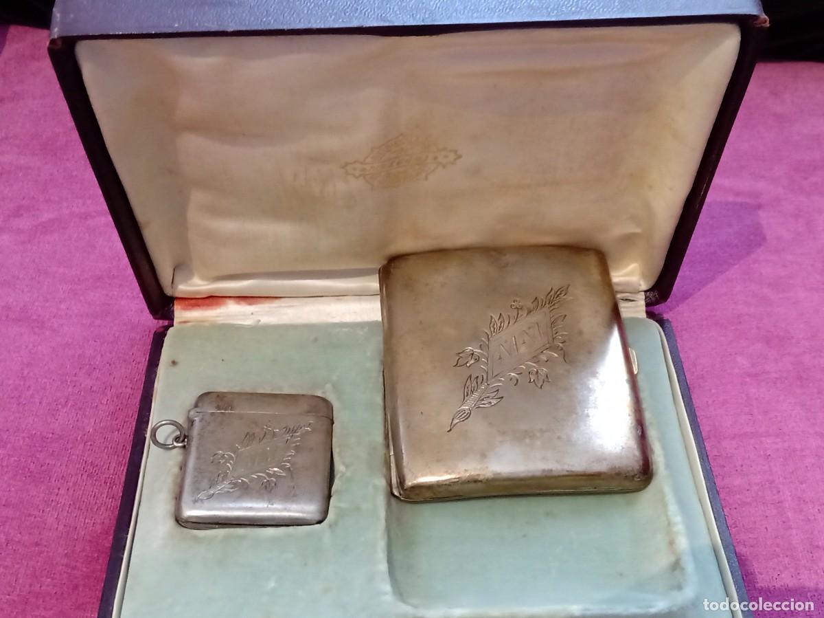 Antig&uuml;edades: PITILLERA Y CERILLERO PLATA - Foto 1