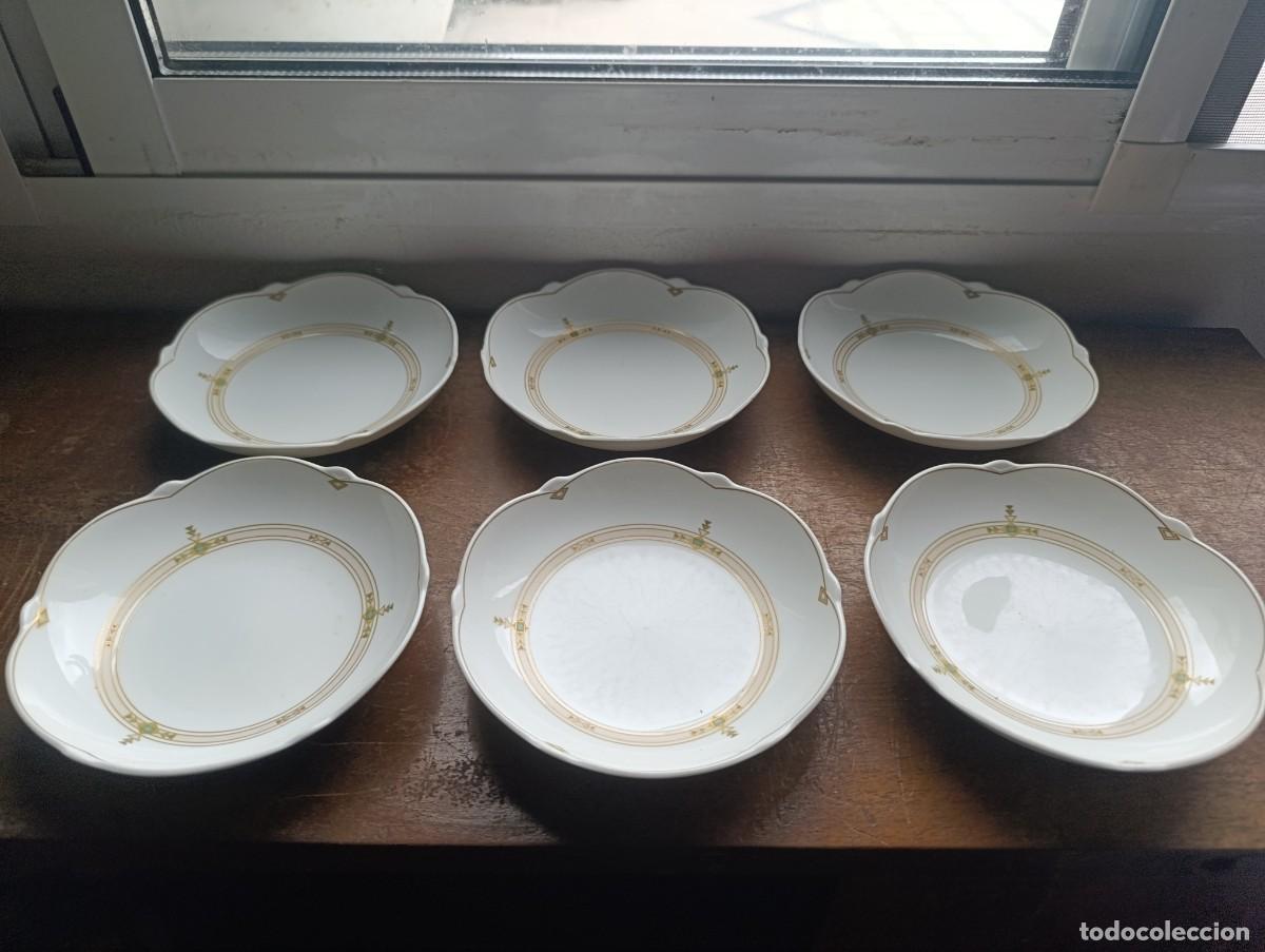 Antig&uuml;edades: Precioso juego de 6 platos de postre de porcelana HEINRICH modelo de Paloma Picasso