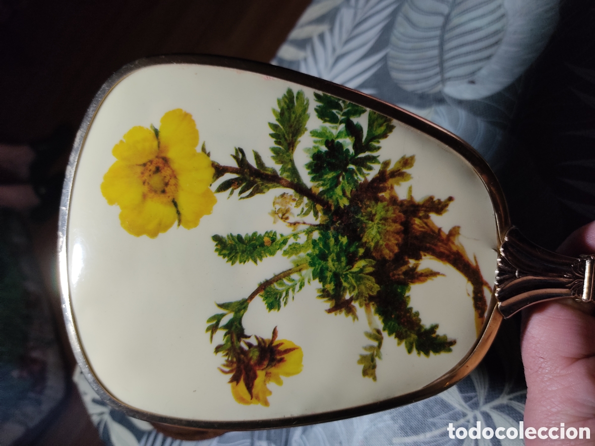 Antig&uuml;edades: Antiguo espejo de mano tocador,espejo biselado. - Foto 6