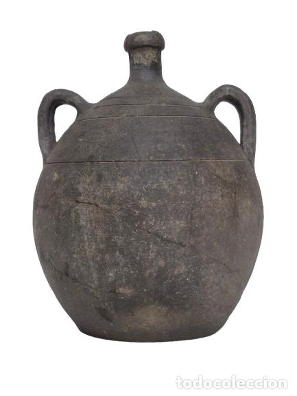 Antiguidades: Antiguo C&aacute;ntaro - Barral Cer&aacute;mica Popular Catalana - Cer&aacute;mica Negra de Quart - S. XIX