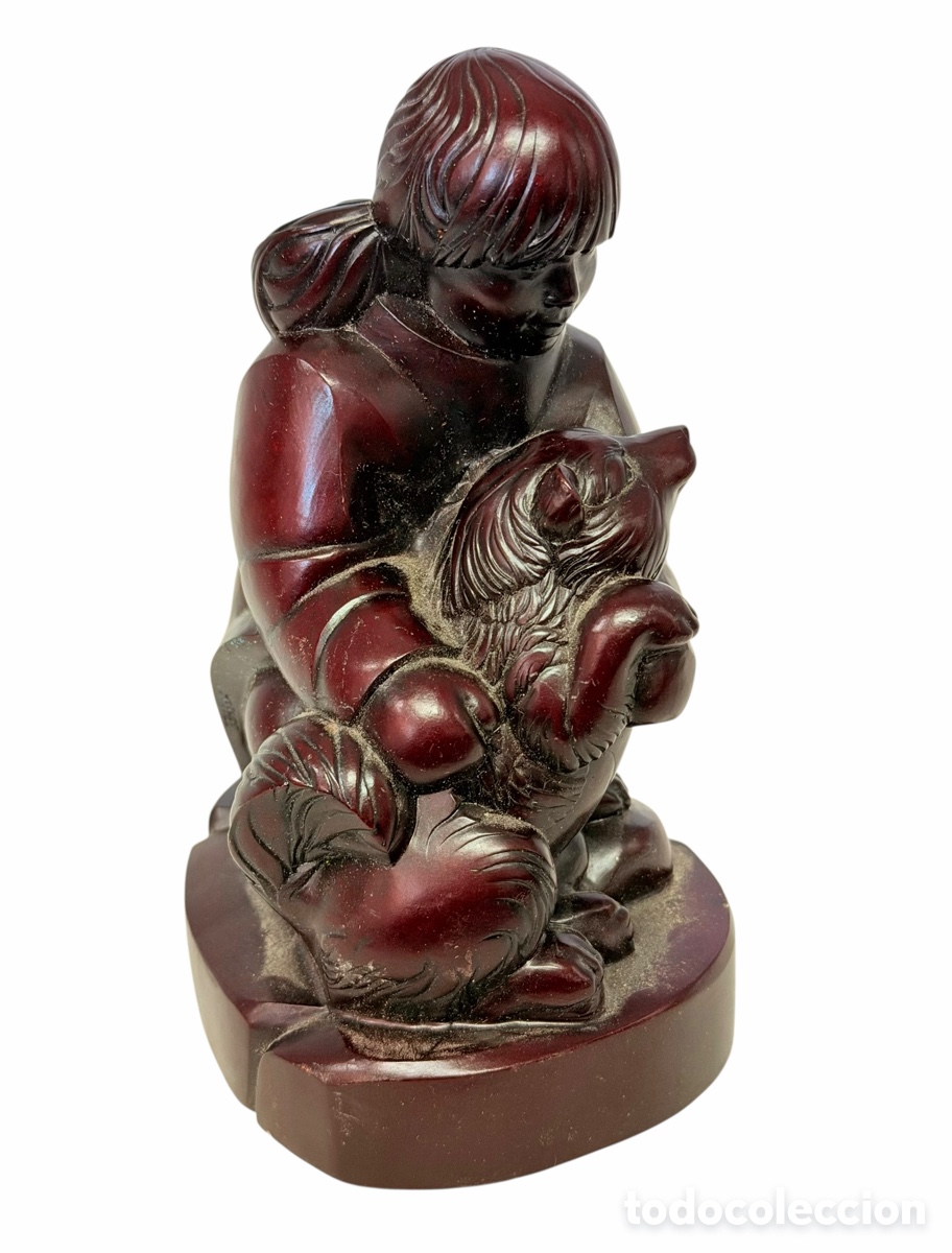 Antiquit&eacute;s: Figura Ni&ntilde;o con Perro
