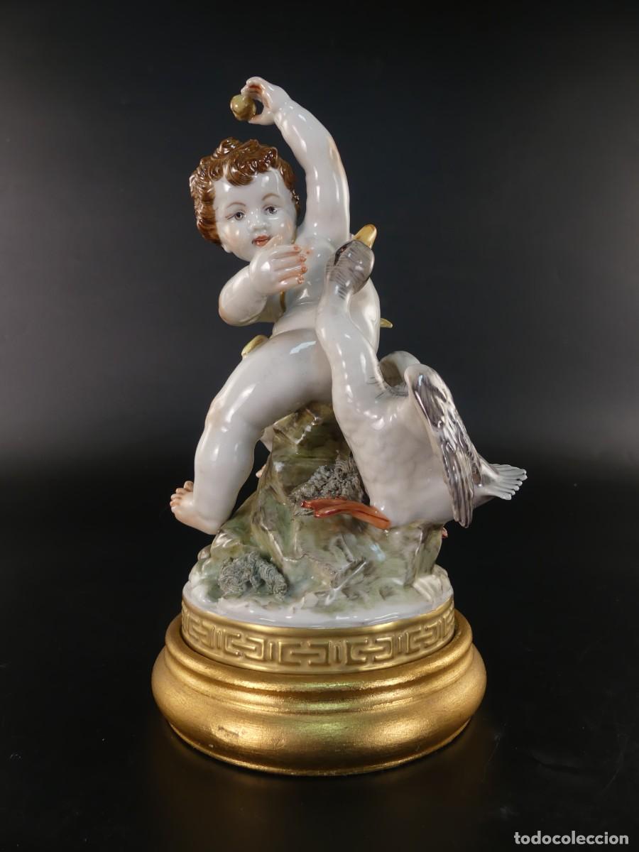 Oggetti Antichi: FIGURA DE PORCELANA DE ALGORA REPRESENTANDO ANGEL ANGELITO MUSICO