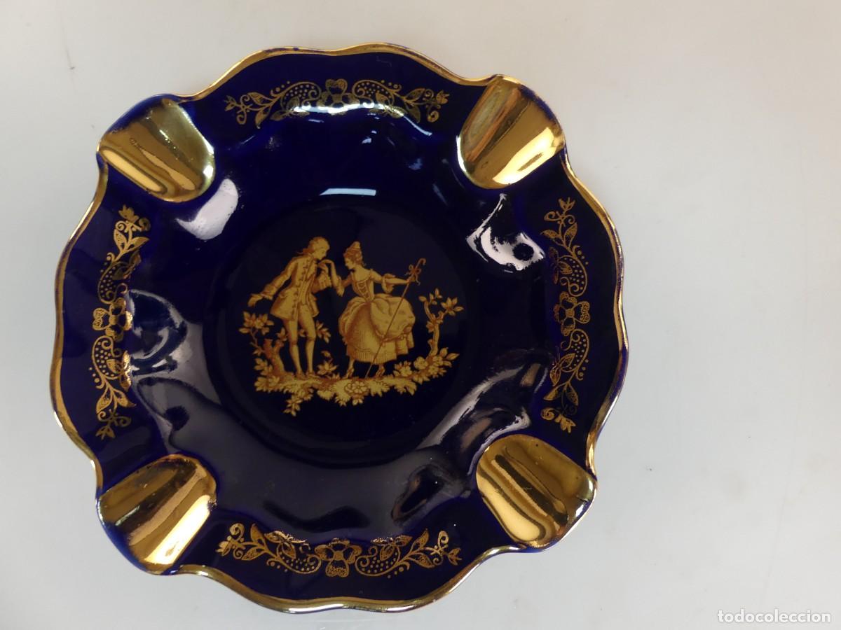 Antiques: MAGNIFICO CENICERO DE PORCELANA FRANCESA LIMOGES DISE&Ntilde;O ESCENA GALANTE EXCELENTE