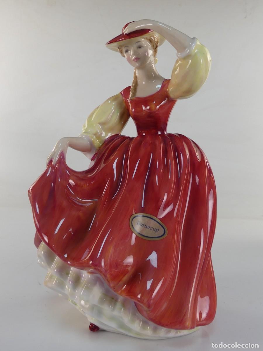 Oggetti Antichi: PRECIOSA FIGURA DE PORCELANA DE ROYAL DOULTON BUTTERCUP MADE IN ENGLAND