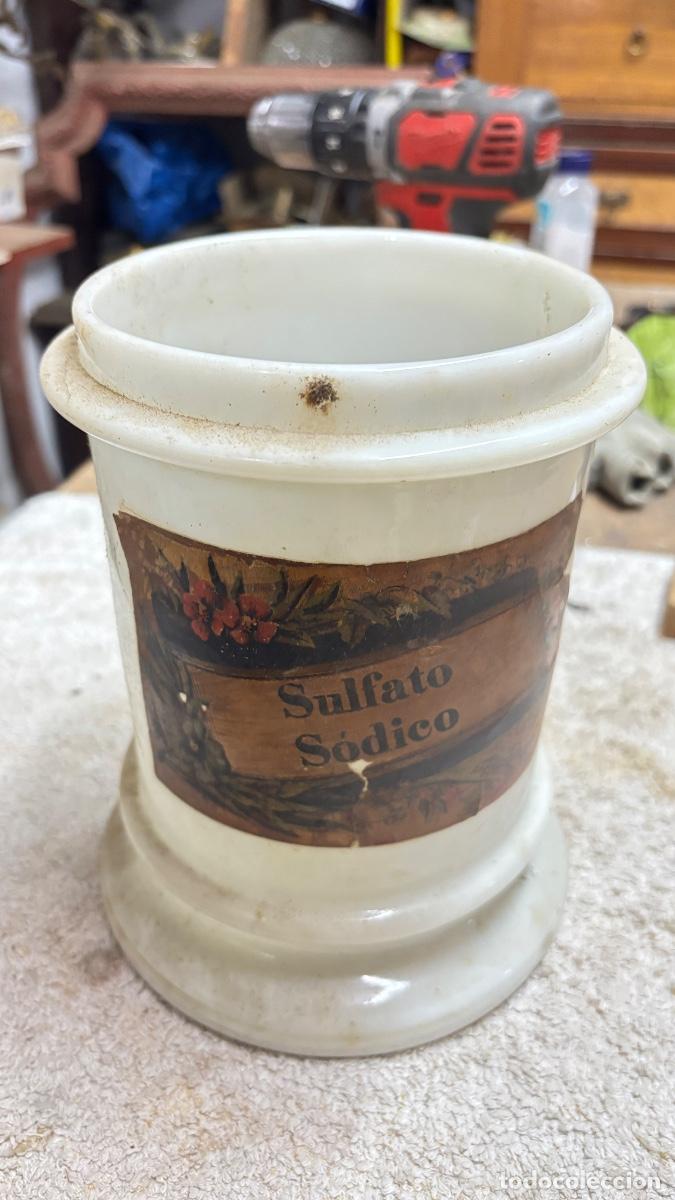 Antig&uuml;edades: Tarro de Farmacia, muy antiguo de opalina