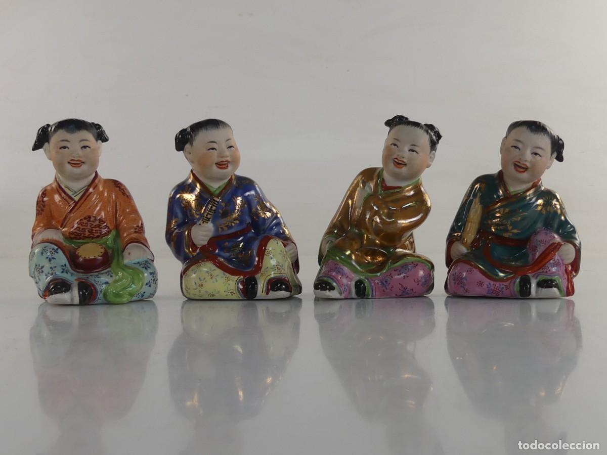 Antiguidades: JUEGO DE 4 FIGURAS CHINAS JAPON