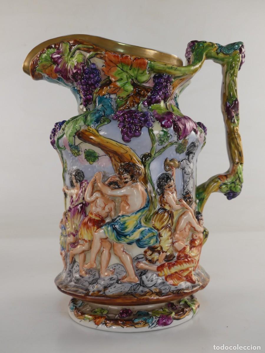 Antiquit&eacute;s: JARRA PORCELANA ALVAREZ ESCENA DIOS BACO BACANAL ORGIA RELIEVE PINTADO MANO ESTILO CAPODIMONTE