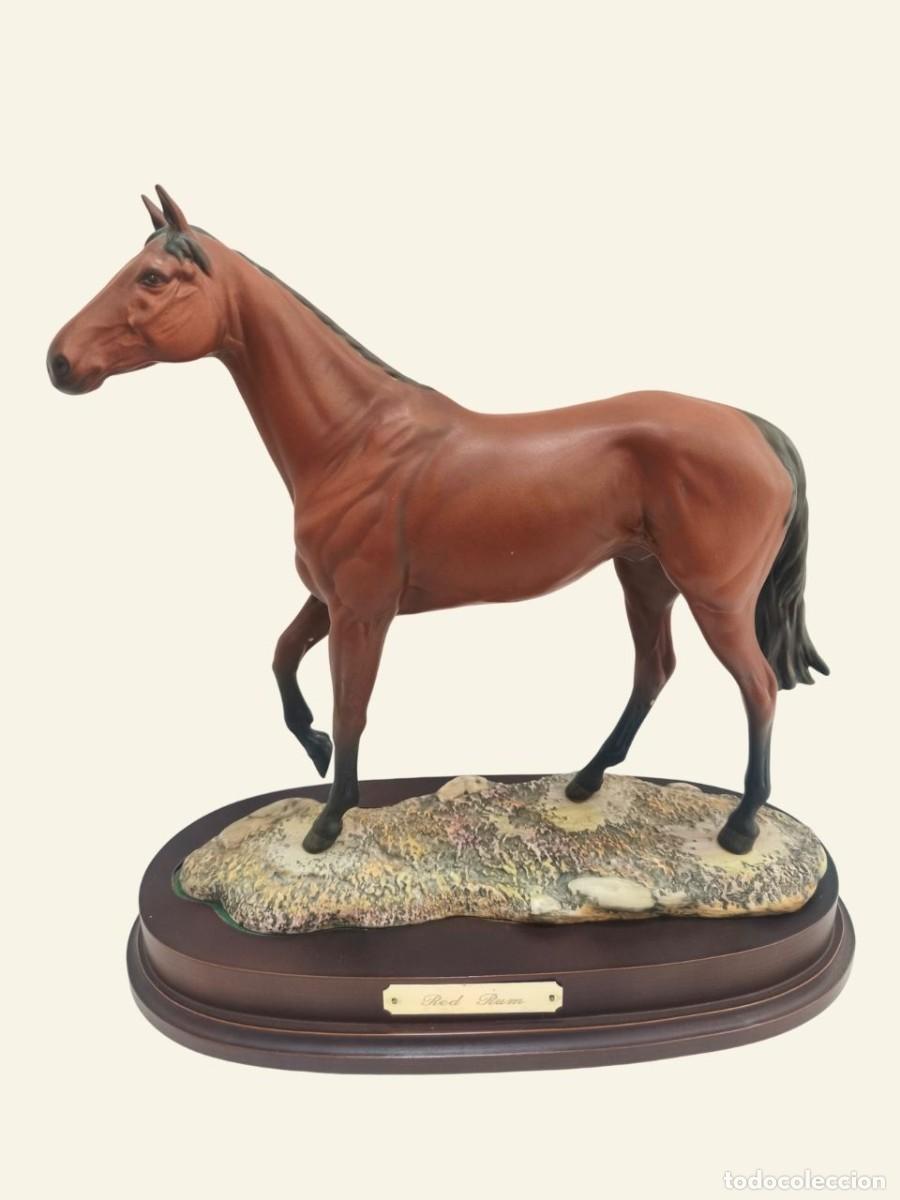 Antig&uuml;edades: Caballo ingl&eacute;s en porcelana, conocido como Red Rumm, celebre por los national ganados