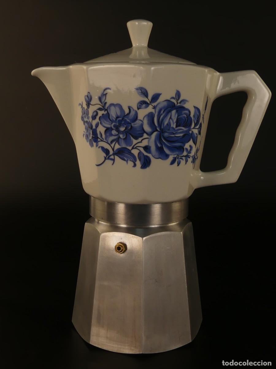 Antiguidades: CAFETERA ITALIANA FLORY EXPRESS DE ALOMINIO Y PORCELANA