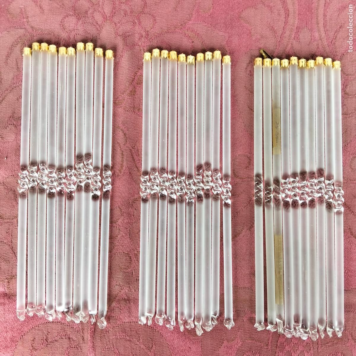 Antiguidades: L&aacute;grimas de cristal lote 30 para l&aacute;mpara antigua vintage recambio repuesto tubo varilla 20cm