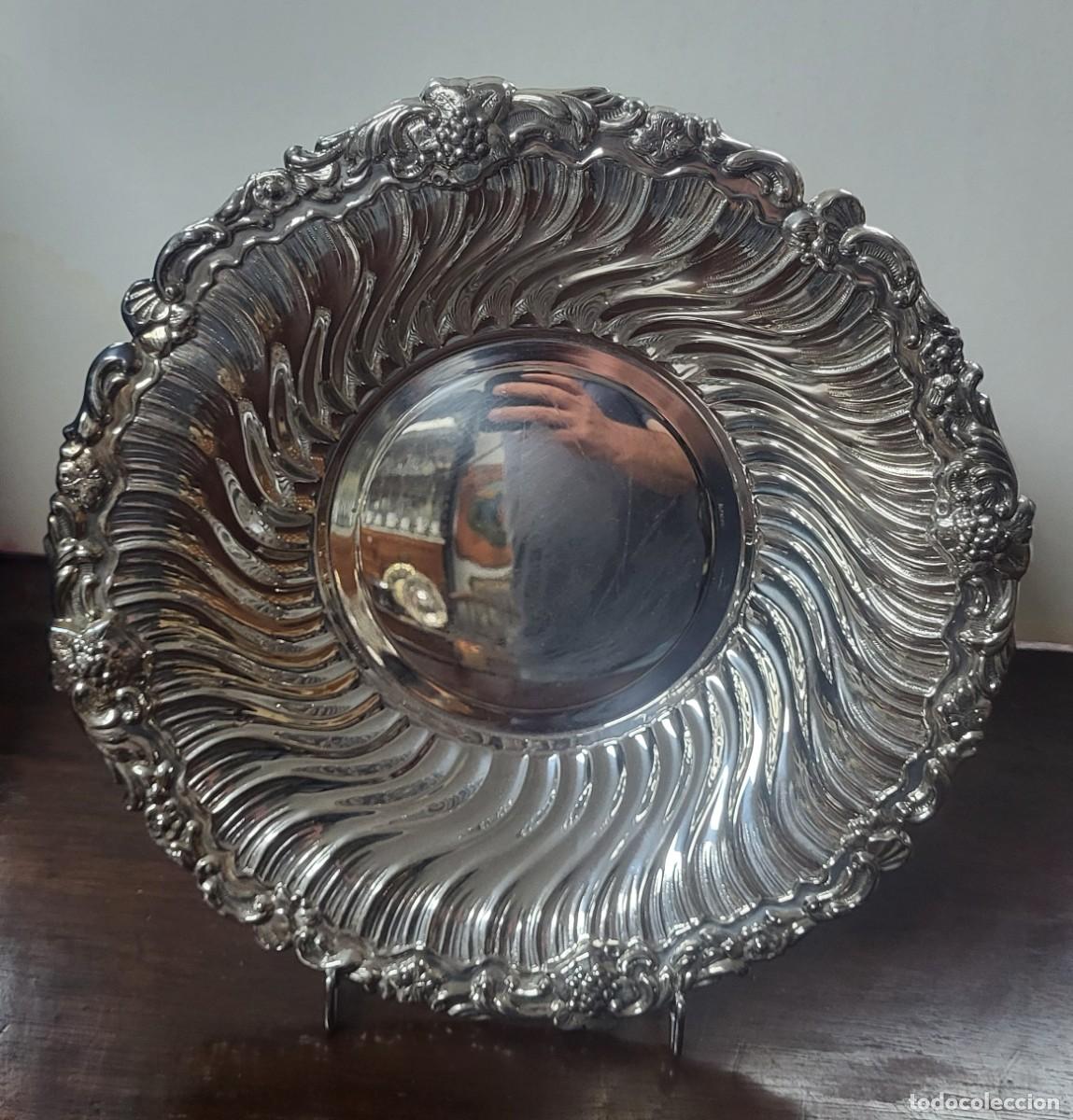 Antig&uuml;edades: ANTIGUA BANDEJA PLATO BA&Ntilde;O DE PLATA ALPACA JOYERIA DEL CERRO CARTAGENA MURCIA