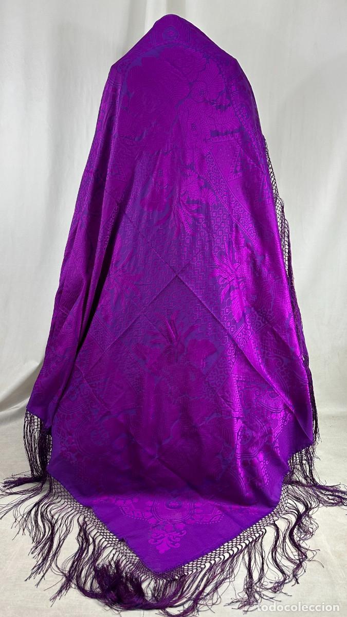 Antig&uuml;edades: Mant&oacute;n morado, adamascado - Foto 7