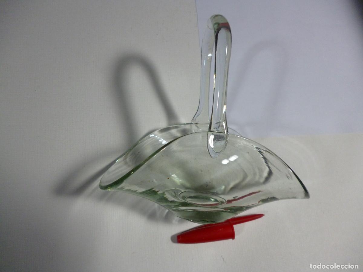 Antig&uuml;edades: PEQUE&Ntilde;A CESTA CRISTAL VINTAGE