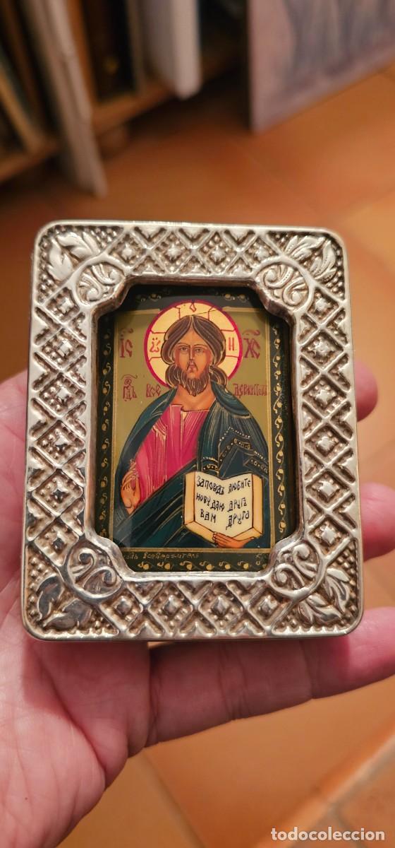 Antig&uuml;edades: Peque&ntilde;o icono plata y pintado - Foto 1