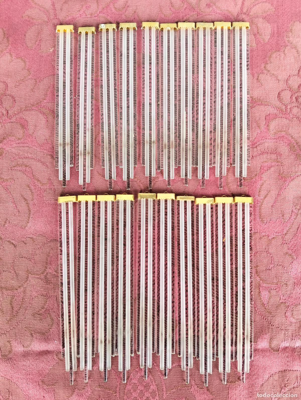 Antiques: L&aacute;grimas de cristal lote 20 para l&aacute;mpara antigua vintage recambio repuesto tubo varilla 15cm