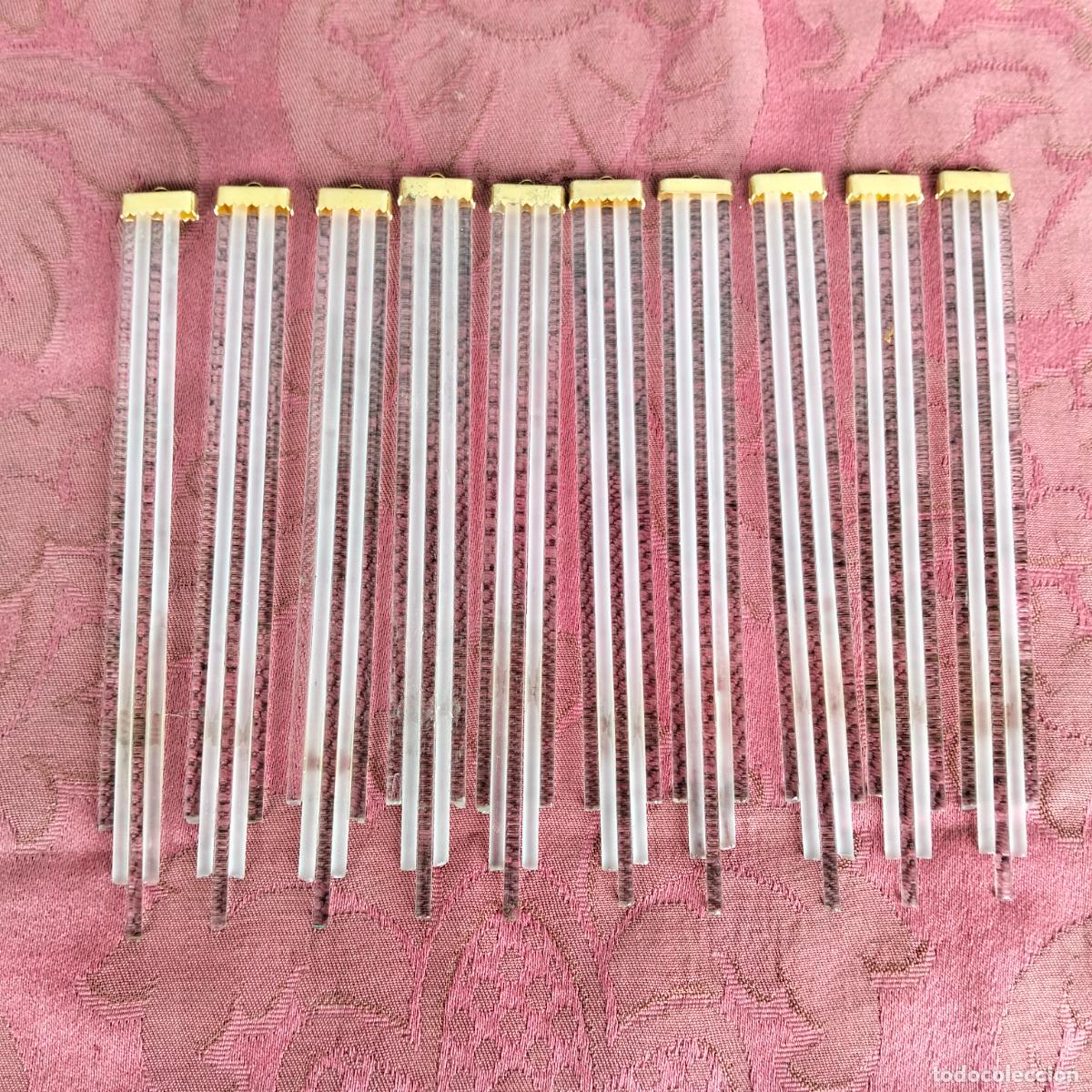 Antiques: L&aacute;grimas de cristal lote 10 para l&aacute;mpara antigua vintage recambio repuesto tubo varilla 15cm