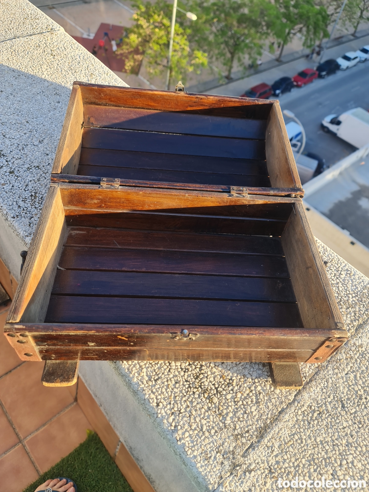Antig&uuml;edades: Ba&uacute;l/cofre de mano antiguo - Foto 2