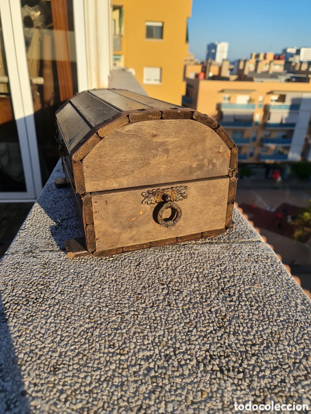 Antig&uuml;edades: Ba&uacute;l/cofre de mano antiguo - Foto 6