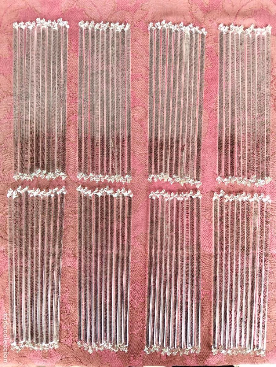 Antiques: L&aacute;grimas de cristal lote 80 para l&aacute;mpara antigua vintage recambio repuesto tubo varilla 20cm