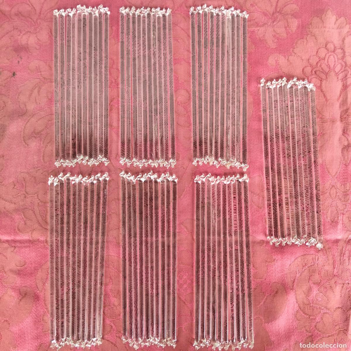 Antiquit&eacute;s: L&aacute;grimas de cristal lote 70 para l&aacute;mpara antigua vintage recambio repuesto tubo varilla 20cm