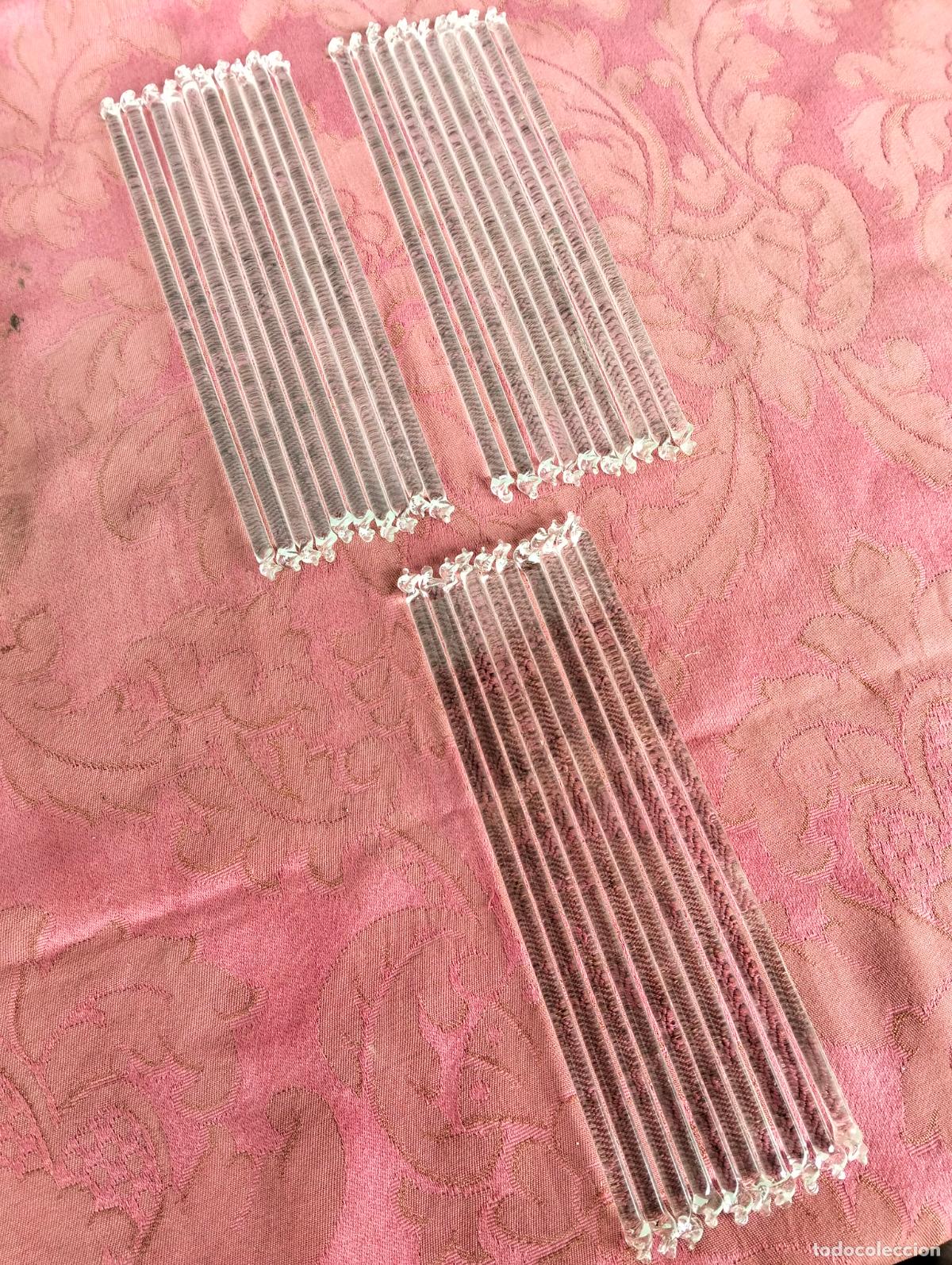 Antiques: L&aacute;grimas de cristal lote 30 para l&aacute;mpara antigua vintage recambio repuesto tubo varilla 20cm