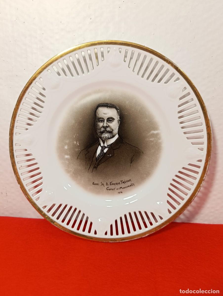 Antig&uuml;edades: PLATO DE PORCELANA DE ENRIQUE TENOR MONTESINOS, fechado de 1914, porcelana Momparler.