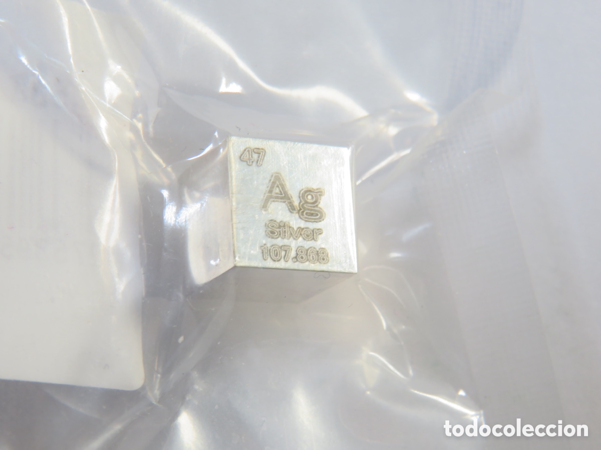 Antiques: Cubo Densidad Plata Pura 9999 1cm&sup3; Ag Silver Elemento Tabla Peri&oacute;dica Colecci&oacute;n