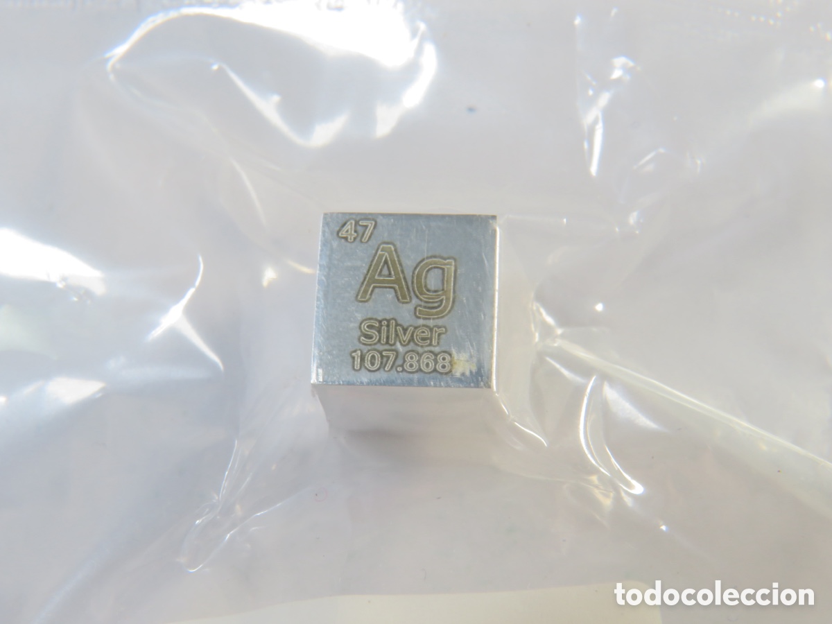 Antiques: Cubo Densidad Plata Pura 9999 1cm&sup3; Ag Silver Elemento Tabla Peri&oacute;dica Colecci&oacute;n