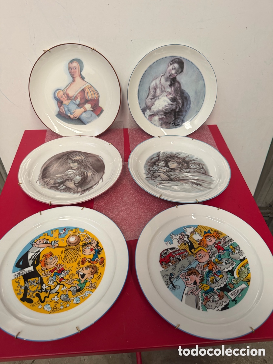 Antig&uuml;edades: Lote 6 Platos Porcelana Edici&oacute;n Limitada Iba&ntilde;ez