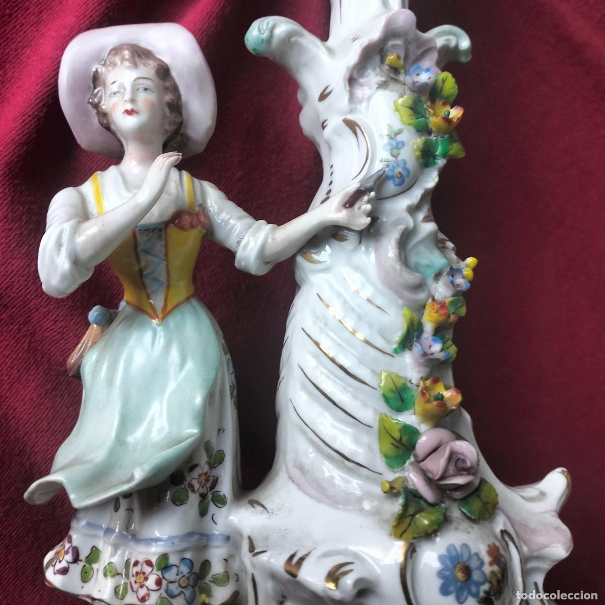 Antig&uuml;edades: CAPODIMONTI. CANDELABRO PORCELANA, IMPECABLE. - Foto 1