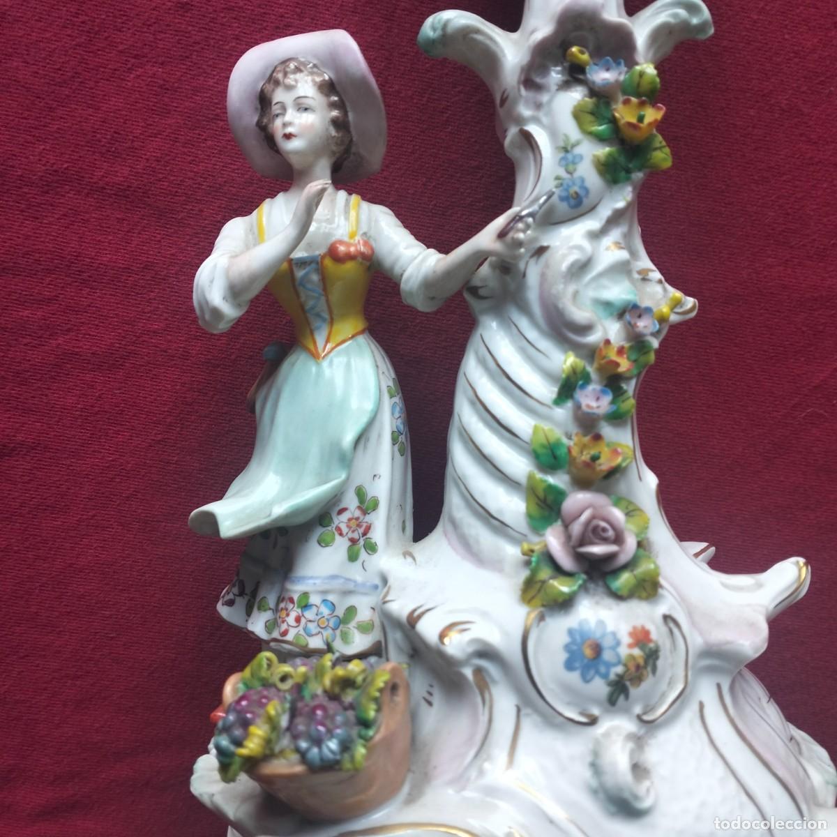 Antig&uuml;edades: CAPODIMONTI. CANDELABRO PORCELANA, IMPECABLE. - Foto 2