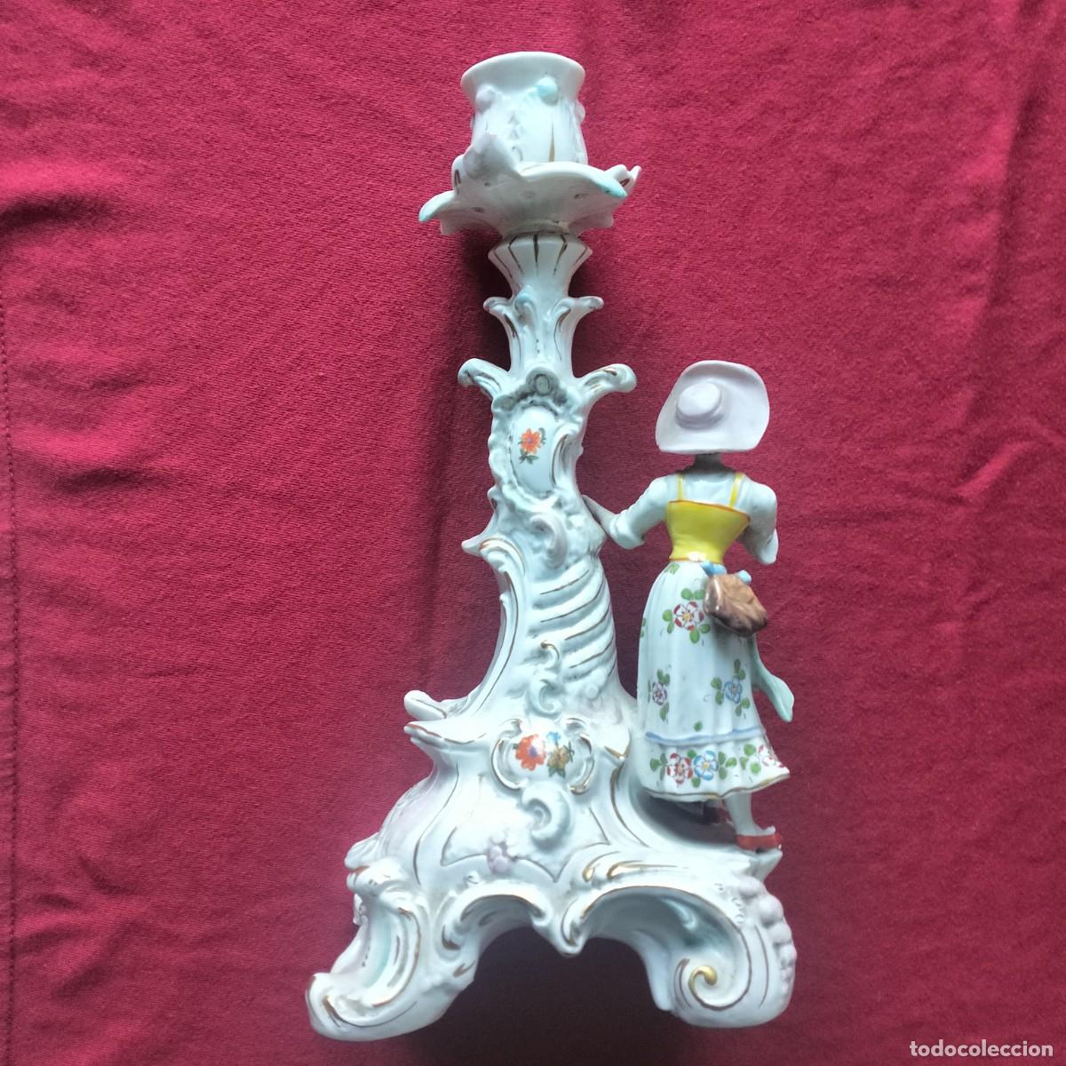 Antig&uuml;edades: CAPODIMONTI. CANDELABRO PORCELANA, IMPECABLE. - Foto 6
