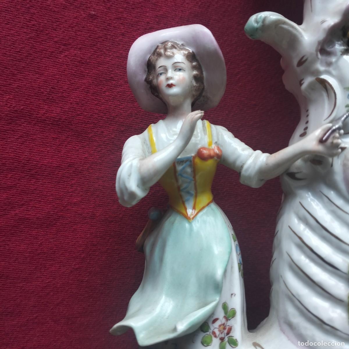 Antig&uuml;edades: CAPODIMONTI. CANDELABRO PORCELANA, IMPECABLE. - Foto 7